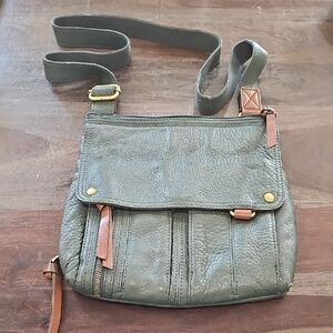 Fossil Forest Green Leather Crossbody Bag